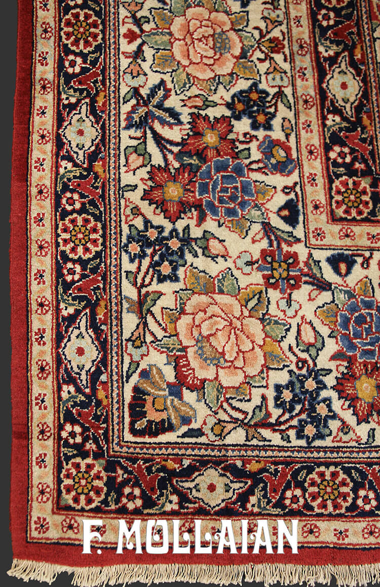 Tapis Persan Semi-Antique Kashan Kurk n°:99826638